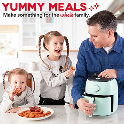 Dash Tasti-Crisp™ Air Fryer - AirCrisp® Technology - Compact Design with Adjustable Temperature Control - Nonstick Fry Basket & Auto Shut-Off Feature - 2.6 Quarts - Aqua