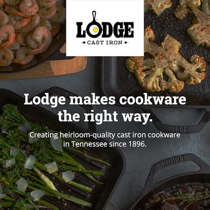Lodge 12" Cast Iron Skillet - Chef Collection - Perfect Sear - Ergonomic Handles - Superior Heat Retention - Cast Iron Cookware & Skillet
