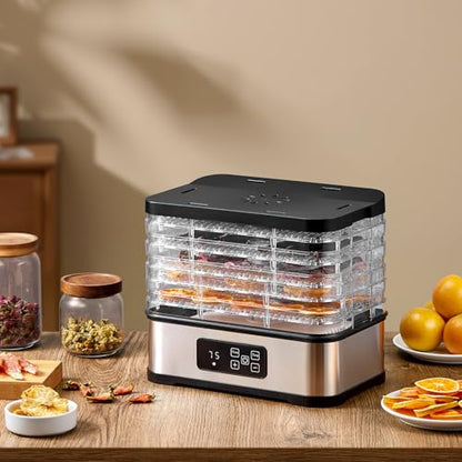 5‑Tier Compact Food Dehydrator with Temperature & Time