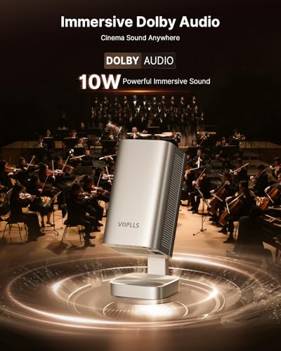 [Officially-Licensed APP & DoIby Audio] Smart Mini Projector with WiFi and Bluetooth, VOPLLS Portable Outdoor Projector 4K Support with TOF Real-Time Focus, Native 1080P Home Movie Projector