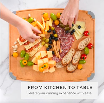 Elihome Essential Baking Pastry & Cutting Board for Kitchen, Wood Fiber Cutting Board for Kitchen, Knife Friendly, Dishwasher Safe, Non-Slip Feet, Juice Groove, Non-Porous, Eco Friendly, 15" x 18"
