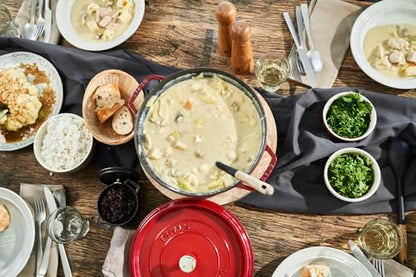 STAUB Cast Iron 7-Qt. Cocotte Round Dutch Oven, Serves 7-8, Cherry