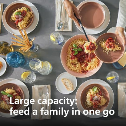 Philips 7000 Series Pasta Maker, ProExtrude Technology 150W, 8 discs, Perfect Mixing Technology, Prepare up to 8 Portions, HomeID App, White, (HR2660/03)