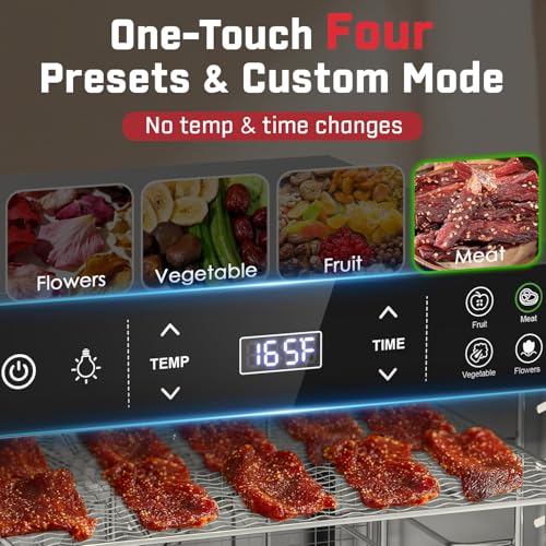 HOPERAN 16-Tray Stainless Steel Food Dehydrator, 800W with 4 Presets