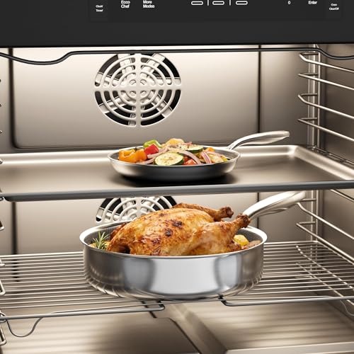 COOKER KING 7 PCS Stainless Steel Cookware Set, Pots and Pans Set Non Stick, Hybrid Cookware,Non-Stick Frying Pan, Saucepan, Saute Pan & Stockpot, Non-Toxic, Oven Safe, Induction Compatible