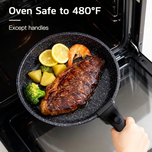 GiPP Ceramic Pots and Pans Set Non Stick, Nonstick Detachable Handle Cookware Sets, Healthy Non Toxic PFAS PFOA & PTFE Free, Dishwasher ＆Oven Safe, Induction Kitchen Pot and Pan, 17 Piece Gray