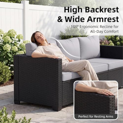 LazySunsets 10-Piece Outdoor Patio Furniture Set, Grey