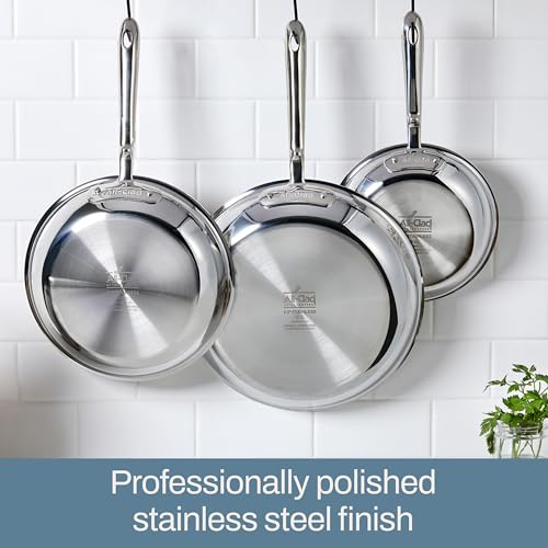 All-Clad D3 Stainless Steel 10 Piece Cookware Set- Made in USA- Includes Frying Pans, Saucepan, Soup Pot, Sautépan, Stockpot - Professional Grade -Oven Safe & Induction Compatible