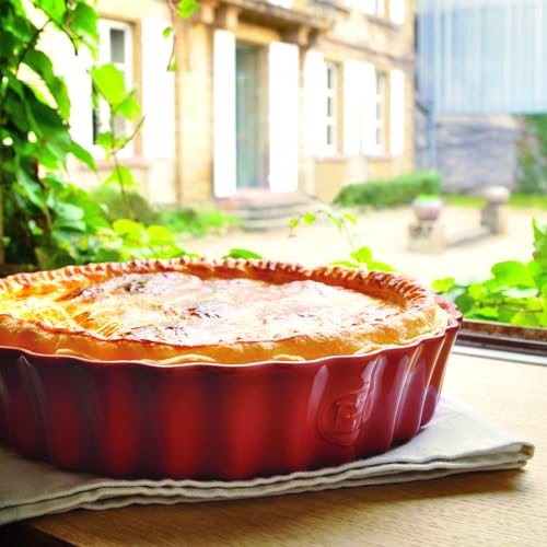 Emile Henry 11"/2.1 Quart Deep Tart Dish, Burgundy