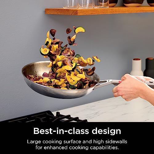 Ninja EverClad Stainless Steel Cookware 7 Piece Pots & Pans Set, Cookware Set, All Stovetops & Induction, Oven Safe to 600°F, Tri-Ply Commercial-Grade, C99007