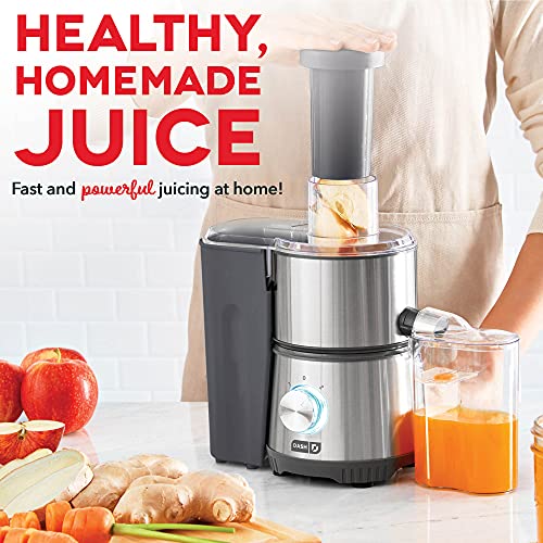 Dash Centrifugal Juicer Machine, 350W 2-Speed Electric Juice Extractor for Fruits and Vegetables, Easy to Clean Compact Juicing Machine with 2-Inch Feed Chute, BPA Free - Cool Gray