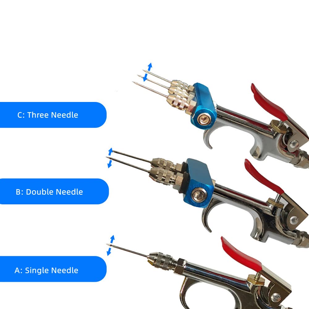 Aitoserlea High Pressure Electric Bacon Pump Gun, Meat Saline Syringe Pump Food Grade Electric Injector Meat Processor 60W with 10Pcs Needle (Three Needle)