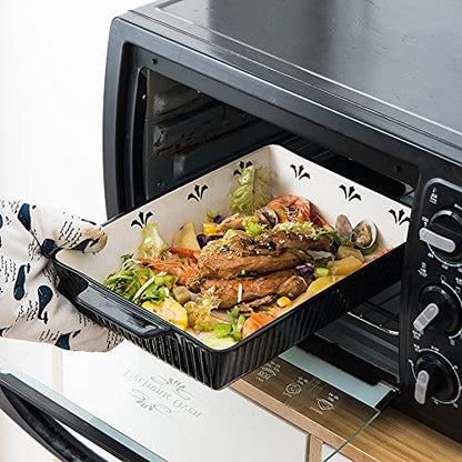 Sagoskat Baking Dishes Bakeware Set Ceramic Casserole Dish, Rectangular Shape, Oven safe, Nonstick, for Cooking, Cake Dinner, Kitchen, 13x9inch, 3pcs, Black
