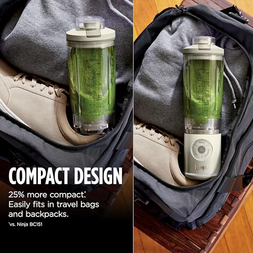 Ninja Blast Max, Portable Blender + Twist & Go, Personal Smoothie, Blend, Ice Crush, 3 Programs, Cordless, 22oz removable Vessel, Dishwasher Safe, Leakproof, Sea Glass, BC251MT