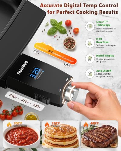Medley XL Digital Ceramic Electric Skillet w/Lid, Precise Temp Control