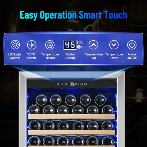 ORYMUSE 180 Bottle Wine Fridge, 24 Inch Built-In Wine Cooler