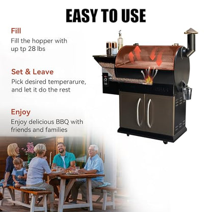 Z GRILLS 2026 Upgrade Wood Pellet Grill Smoker with PID Control, Built-in Storage Cabinet, Rain Cover, 700 sq. in Cooking Area for Outdoor BBQ, Smoke, Bake and Roast