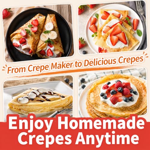 SuYiFan Crepe Makers, 16-Inch Electric Roti and Tortilla Maker, 1600W Large Non-Stick Convex Dome Griddle, Commercial Grade Saj Bread Maker & Crepe Machine, Adjustable Temp up to 460°F,Stainless Steel