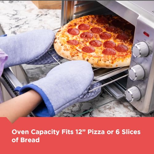 BLACK+DECKER Crisp 'N Bake Air Fryer Countertop Convection Toaster Oven, Large Capacity, 6-Slice, 5-in-1, Fits 12” Pizza, 60-Min Timer, Bake, Broil, Air Fry, Toast, Keep Warm, Stainless Steel