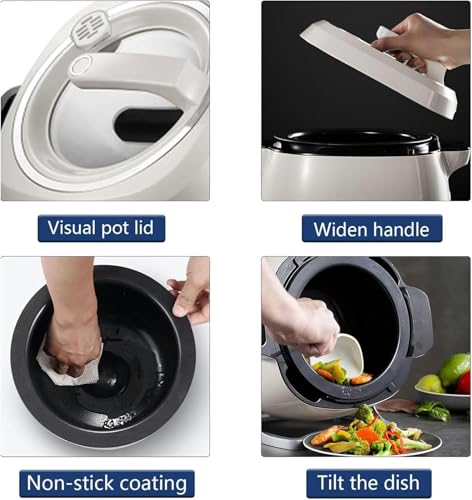 Automatic Cooking Machine, 6L Auto Cooking Wok Fried Rice Machine,One-Click Smart Start, 360 ° Automatic Rotation, for Stir Frying,Stewing,Cooking