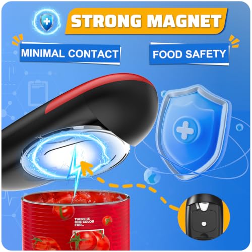 Electric Can Opener, One Touch Battery Operated Hands Free Automatic Can Opener with Smooth Edge Cut for Seniors, Arthritis & Weak Hands, Kitchen Gadget Fits Most Standard Cans