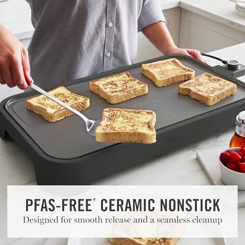 Martha Stewart 12"x 22" XL Electric Griddle, Ceramic Nonstick Flat Top