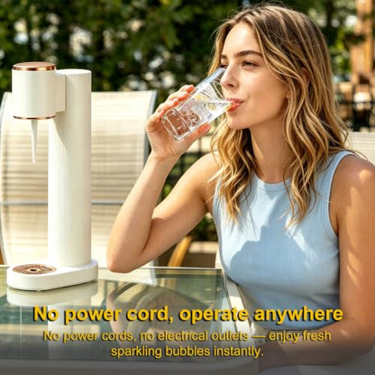 Sparkling Water Maker Soda Machine with 1L PET BPA-Free Carbonating Bottle