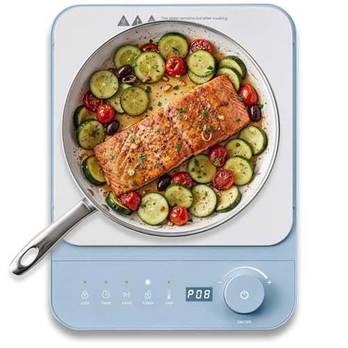 Elite Gourmet Slim Portable Induction Cooktop, 1500W Countertop Burner with 10 Power Levels & Temperature Control (140°F–465°F), Ultra-Slim 2" Design, Digital Touch Controls, Timer & Child Lock