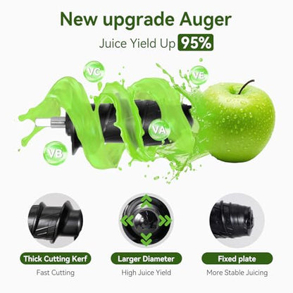 olayks. Cold Press Juicer,Slow Masticating Juicer with Soft & Hard Modes,Juicer Machines Vegetable and Fruit with Reverse Function,Celery Juicer,BPA-Free,Easy to Clean
