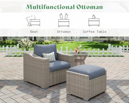 AMERLIFE 10 Piece Patio Furniture Set, Wicker Outdoor Sectional Sofa