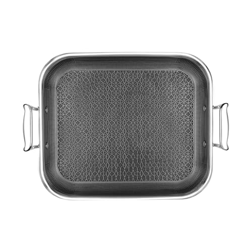 LIVWELL DiamondClad 12 X 14- Inch Hybrid Nonstick Roasting Pan with Rack | Stainless Steel, PFOA & PFAS-Free | Oven, Dishwasher & Metal Utensil Safe