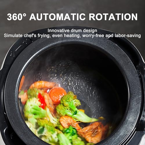 Automatic Cooking Machine, 6L Auto Cooking Wok, 3 Speed Adjustable, 360° Automatic Rotation, for Stir Frying Stewing Cooking" (220v)
