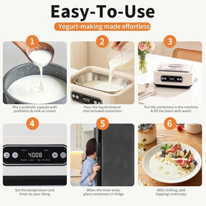 Yogurt Maker with Timer and Temperature Control