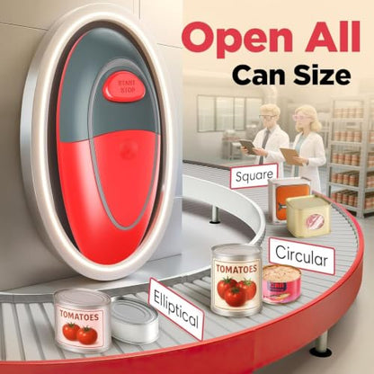 Electric Can Opener, Battery Operated Automatic Can Openers for Seniors