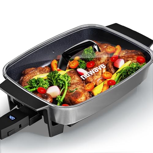 Nuwave Medley XL Digital Electric Skillet, Family Size Griddle w/Glass Lid