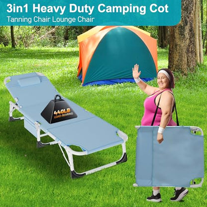 ABORON 3-in-1 Tanning Chair, 5-Position with Face and Arm Holes