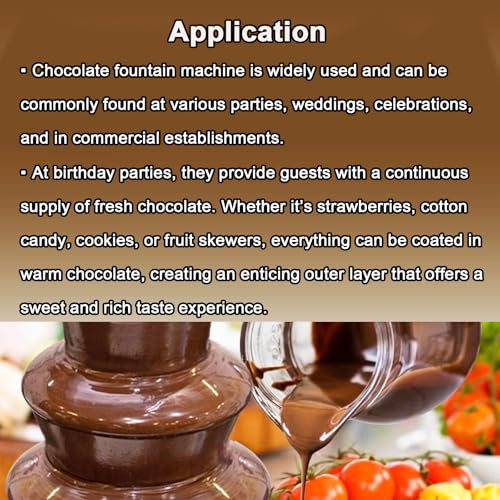INTBUYING Chocolate Fountain, 4 Tier Electric Chocolate Fountain Machine, Stainless Steel Hot Fountain Machine, 110V for Melting Heating Chocolate, Cheese, Dipping Strawberries, Vegetables