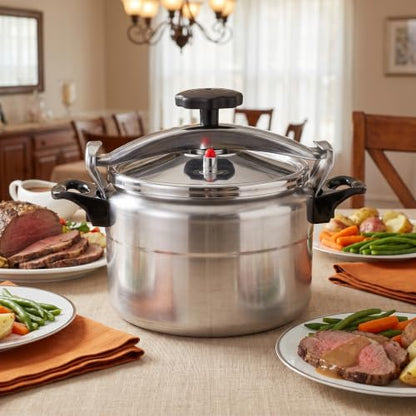 11L Pressure Cooker Aluminum Silver Multi-Cooking Stovetop Pressure Cooker