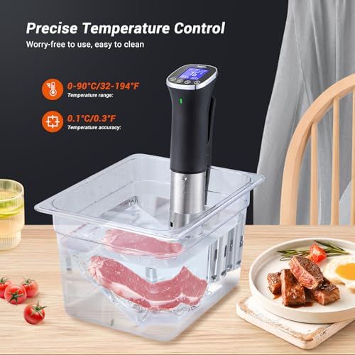 INKBIRD WiFi Immersion Circulator for Sous Vide, IPX7 Waterproof 1000W Sous Vide Cooker, Accurate Sous Vide Machine with Free App Recipes, Stainless Steel Immersion Cooker & Sous Vide Circulator