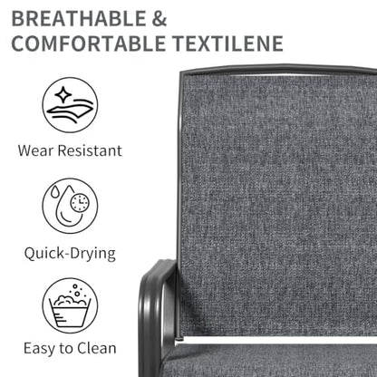 YLGJ&TIDY Patio Swivel Chairs Set,Outdoor Dining Chairs with High Back,All Weather Breathable Textilene,360° Rotating 15° (Gray-3, 2-piece)