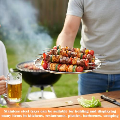 Xosjska 8 Pieces 10 Inch Pizza Pan Bulk Stainless Steel Pizza Tray Round Pizzas Oven Baking Pans Tray for Oven Baking Home Kitchen Restaurant, Dishwasher Safe & Easy Clean, Silver