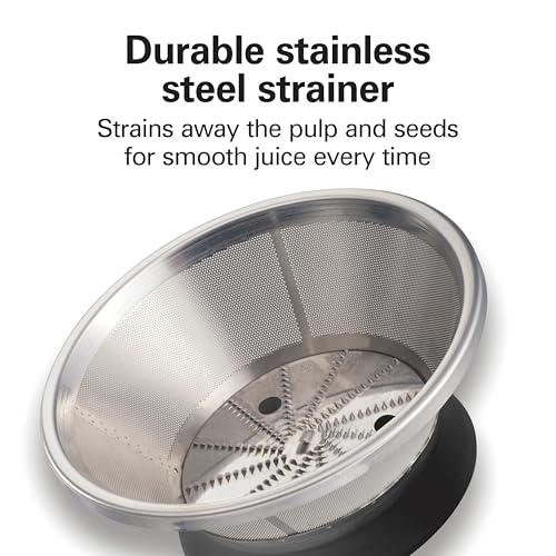 Hamilton Beach HealthSmart Juicer Machine, Compact Centrifugal Extractor, 2.4” Feed Chute for Fruits and Vegetables, Easy to Clean, BPA Free, 400W, White (67501)