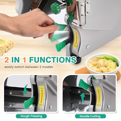 Newhai 750W Commercial Electric Pasta Maker, 2.5mm Round + 2mm/6mm Blade