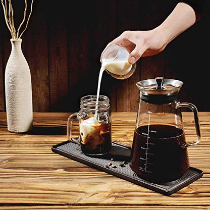 Aquach Airtight Cold Brew Coffee (Iced Tea) Maker 51oz/1.5L, BPA-Free, Durable Borosilicate Glass Pitcher and Stainless Steel Fine-Mesh Filter, Dishwasher Safe, Spill-proof, 6 Cups Capacity