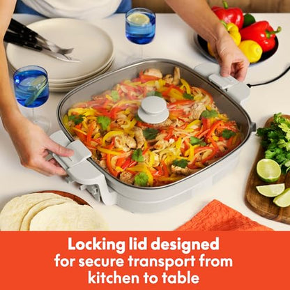 bella Fits-Anywhere™ SAUTE XL Make & Take Skillet, Non-Toxic, Oatmilk
