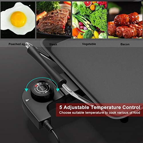 DORTALA 35'' Electric Griddle Teppanyaki Grill, Nonstick Extra Large Cooking Plate for Pancake Barbecue, Indoor Outdoor Table Top Grill with Adjustable Temperature & Drip Tray, 2000W