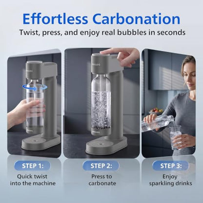 Philips Sparkling Water Maker & Soda Streaming Machine, ADD4901GROQ/37