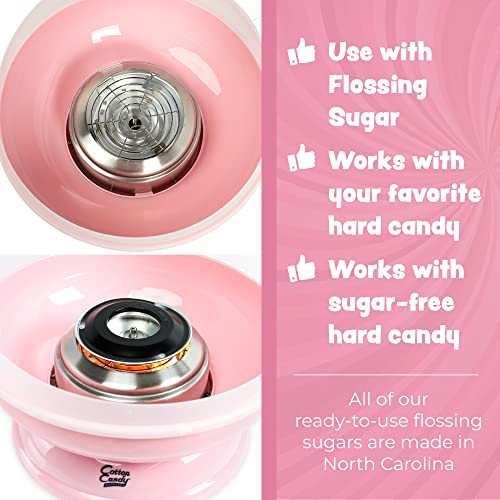 Cotton Candy Express CC1000-S Cotton Candy Machine, Easy to Use and Clean, Nostalgia, and Fun, Comes with Instruction Manual and Tip Card, Pink