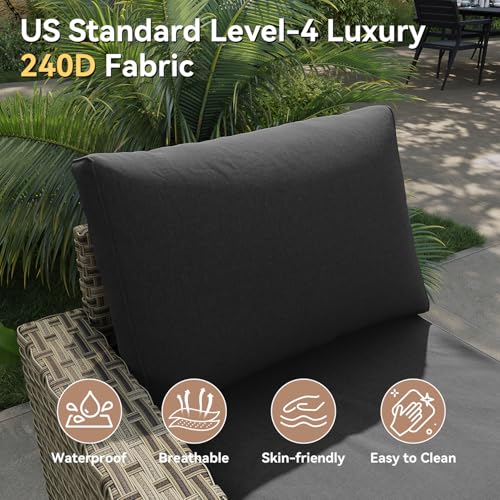 LazySunsets Luxury 15 Piece Patio Furniture Set with Fire Pit Table, Black