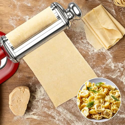 Pasta Roller for All KitchenAid Stand Mixer, Electric Dough Roller with 8 Different Thickness Adjustments, Stainless Steel Pasta Paker Attachment Kitchen Aid Accessories and Attachments